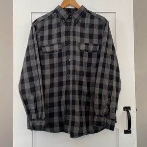 Faded Glory Men's Flannel - Grey & Black - Large